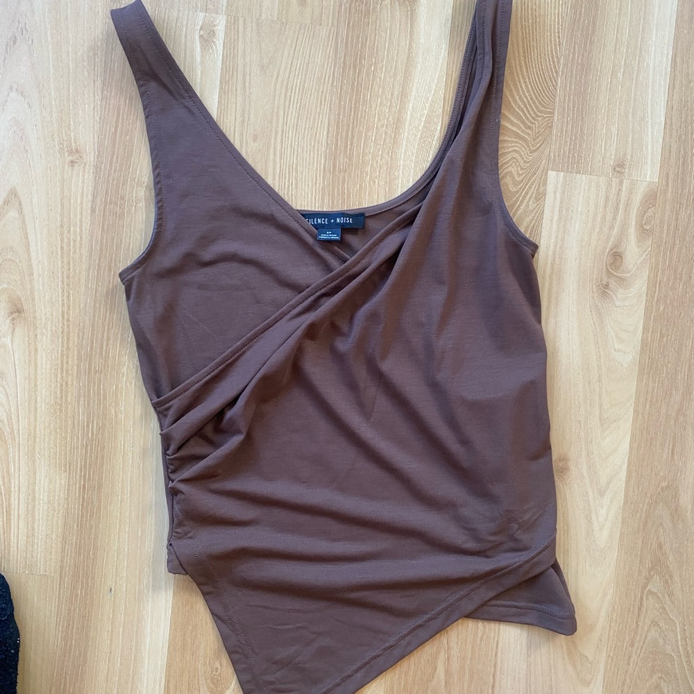 Urban Outfitters Brown Wrap-Detail Tank Top
